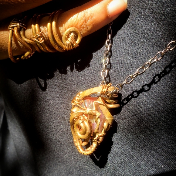 "Eye of the Agate" Necklace Copper Wrapped - Picture 3 of 4